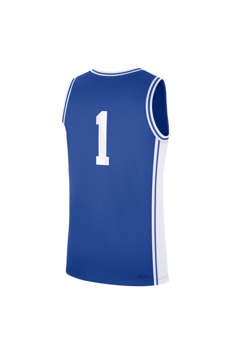 Nike Men's Nike #1 Royal Duke Blue Devils Road Replica Jersey, Alternate, color, Royal