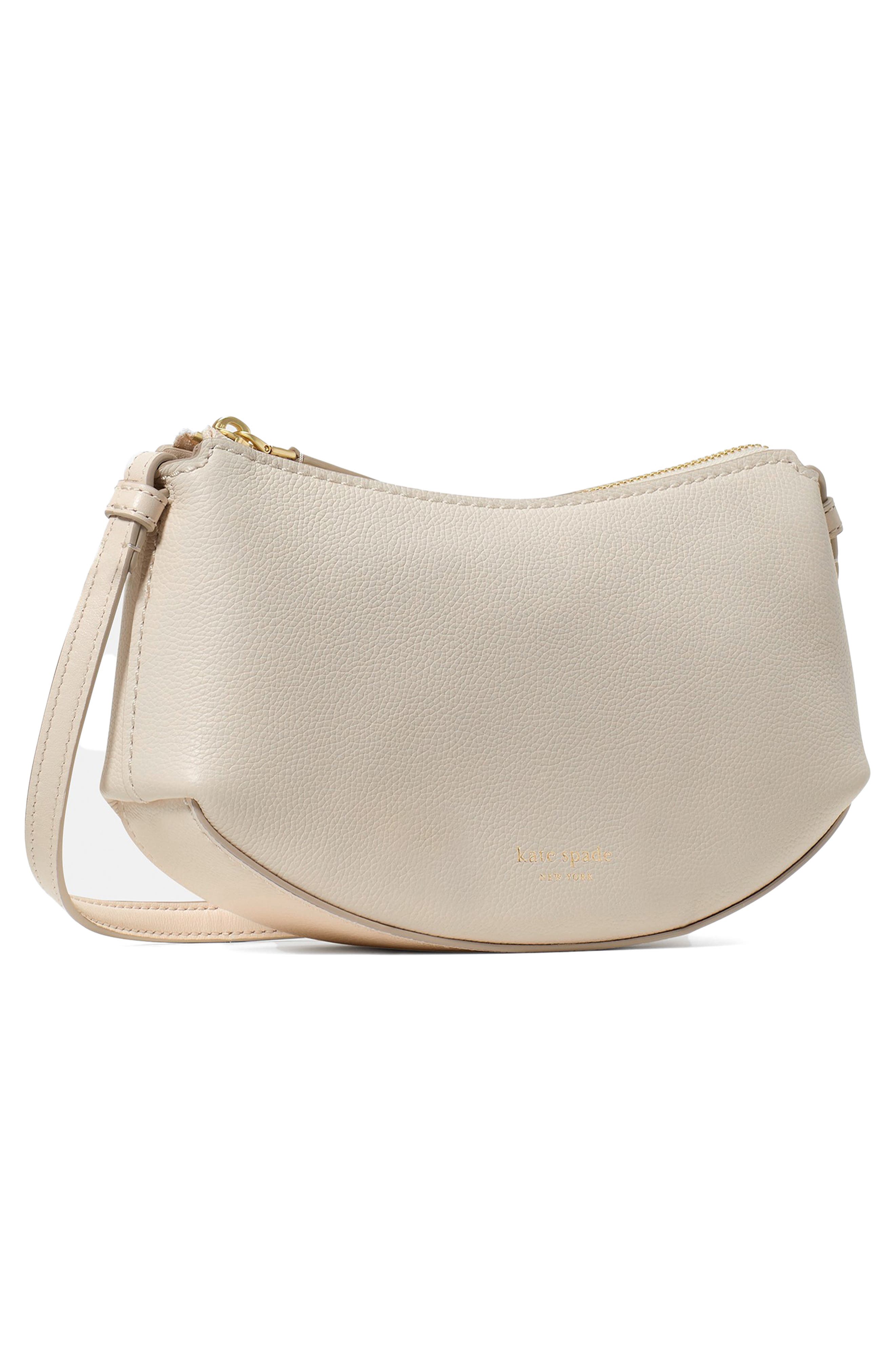 loop pebble leather crossbody bag, Alternate, color, CASHEW MILK