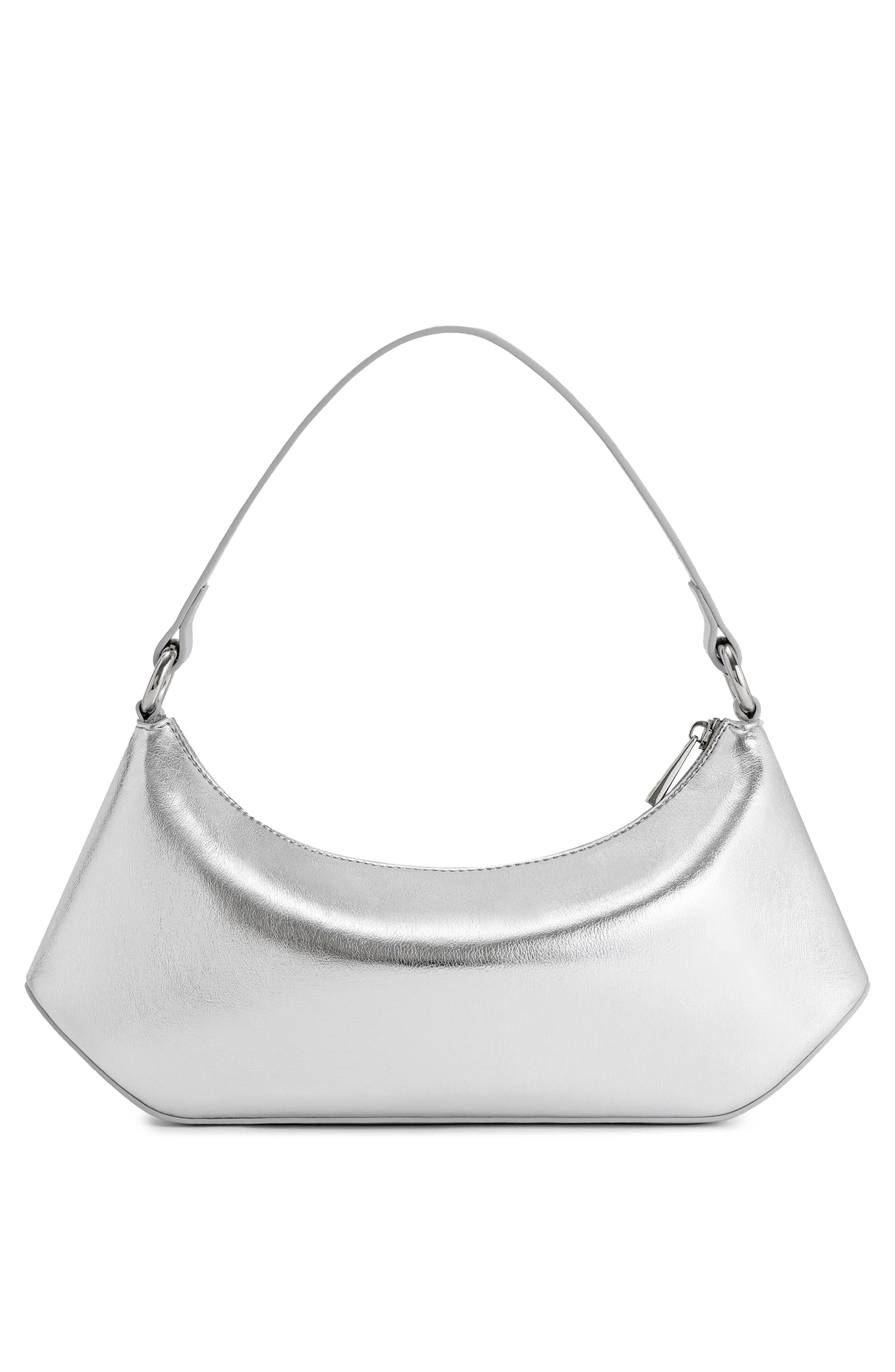 JW PEI Lily Faux Leather Shoulder Bag, Alternate, color, Silver