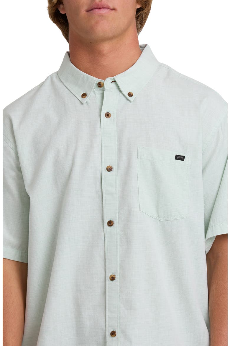 All Day Short Sleeve Button-Down Shirt, Alternate, color, GRANITE GREEN