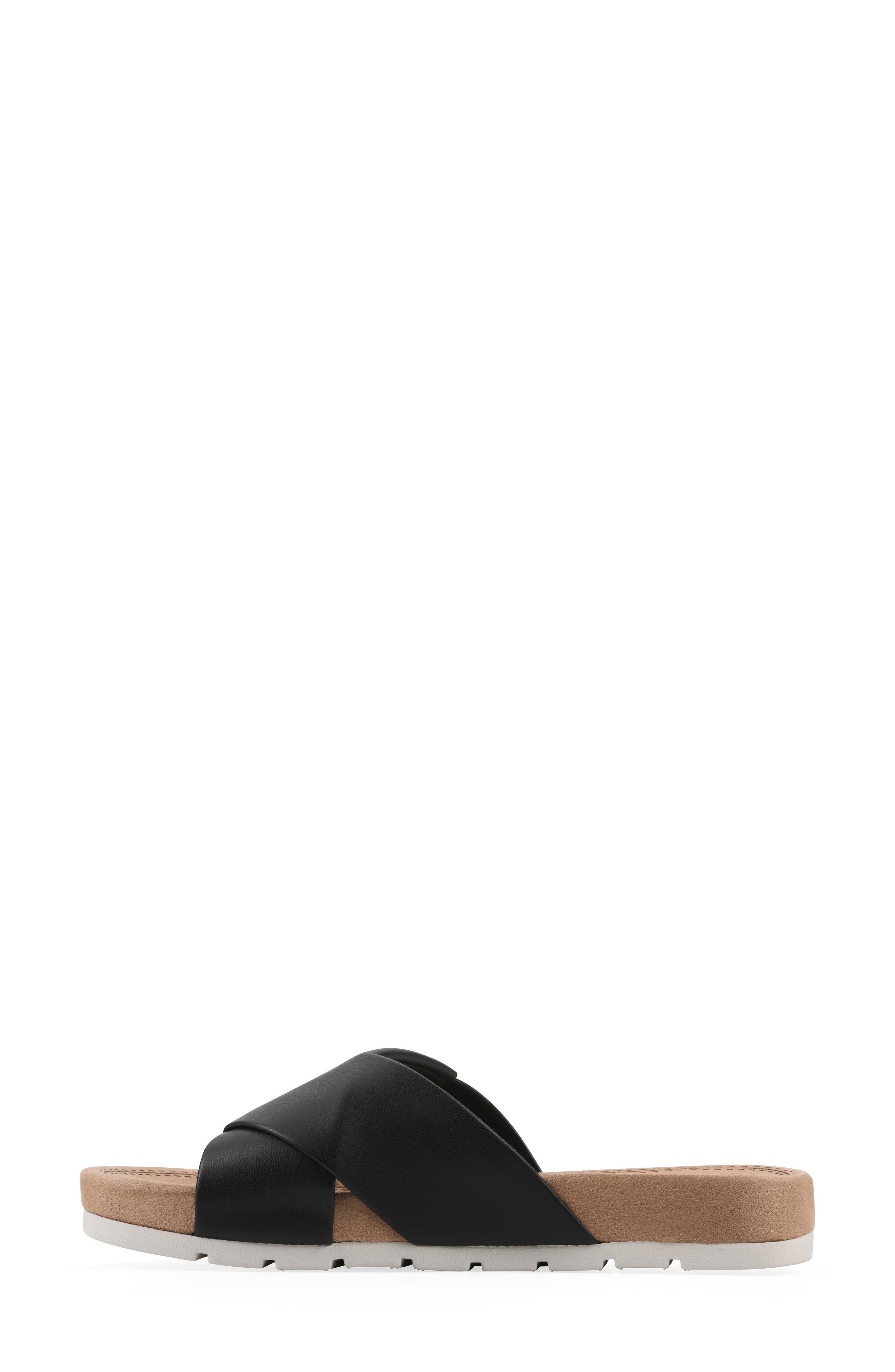 CLIFFS BY WHITE MOUNTAIN Tincie Slide Sandal, Alternate, color, Black Smooth