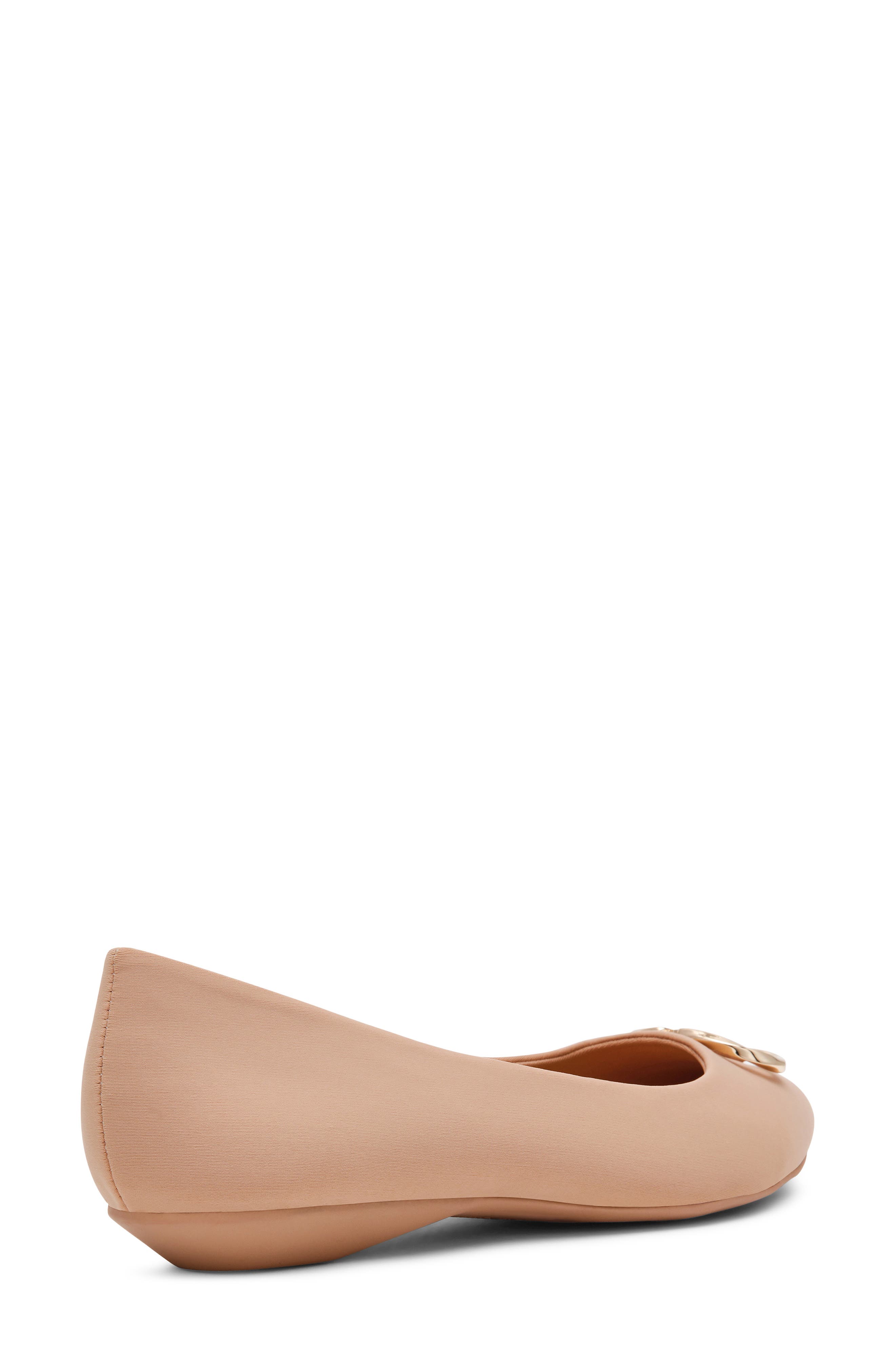 Oswego Pointed Toe Flat, Alternate, color, BEIGE STRETCH