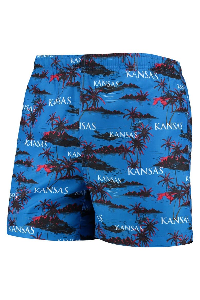 Men's FOCO Royal Kansas Jayhawks Island Palm Swim Trunks, Alternate, color, Royal