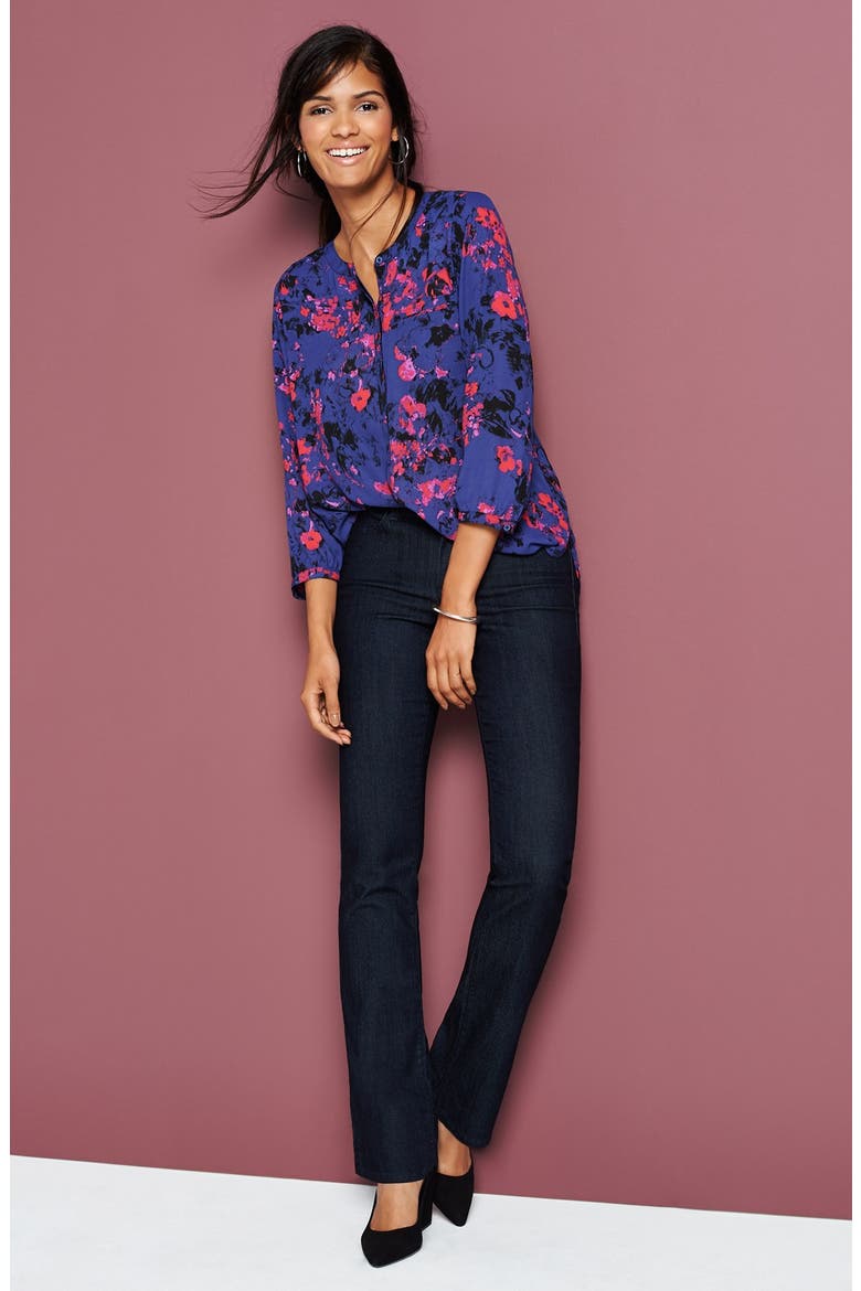 'Billie' Stretch Mini Bootcut Jeans, Alternate, color, DARK ENZYME