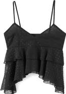 MANGO TEEN Ruffle Clip Dot Tiered Crop Top