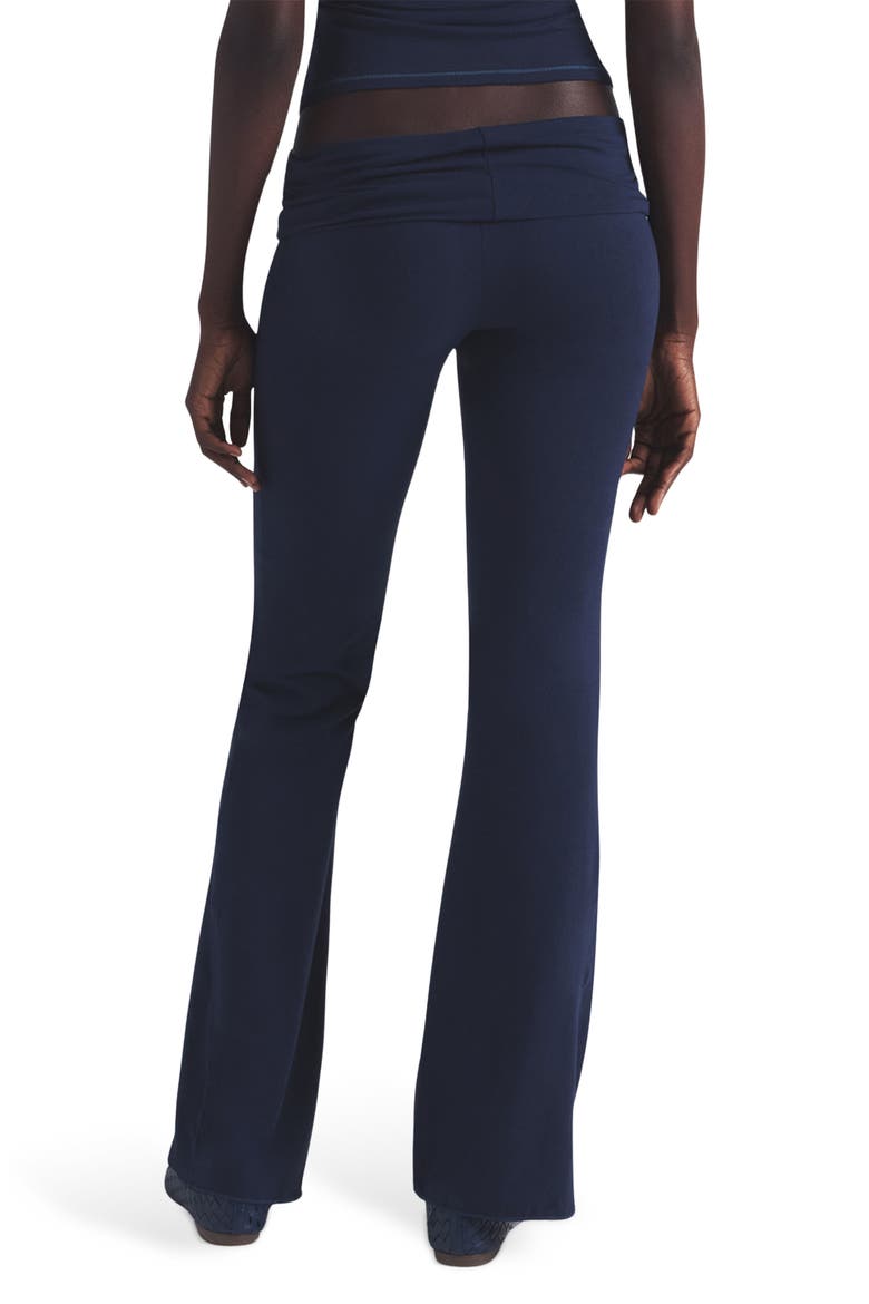 Cotton Blend Jersey Fold Over Pants, Alternate, color, Z/DNUNAVYDNU