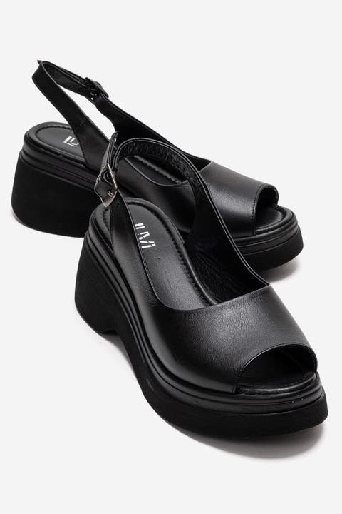 Laure Leather Wedge Sandal