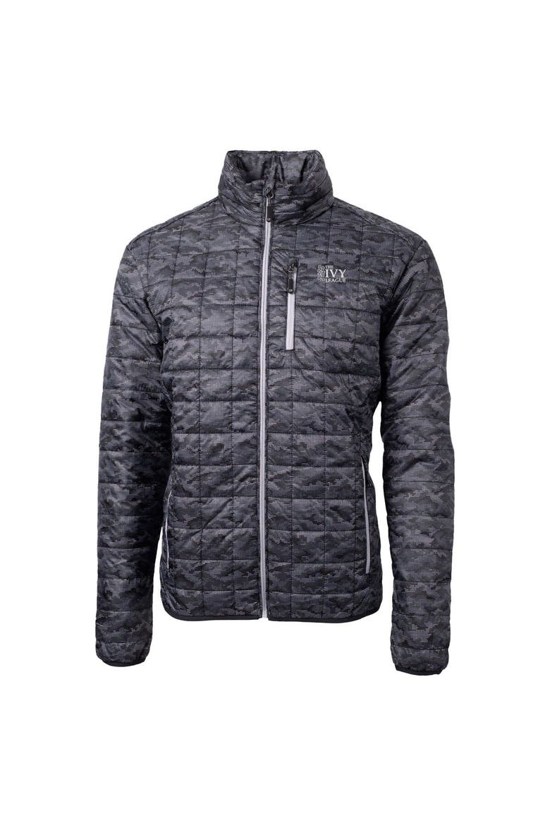 Men's Cutter & Buck  Black Ivy League Rainier PrimaLoft Eco Insulated Printed Full-Zip Puffer Vest, Alternate, color, Black