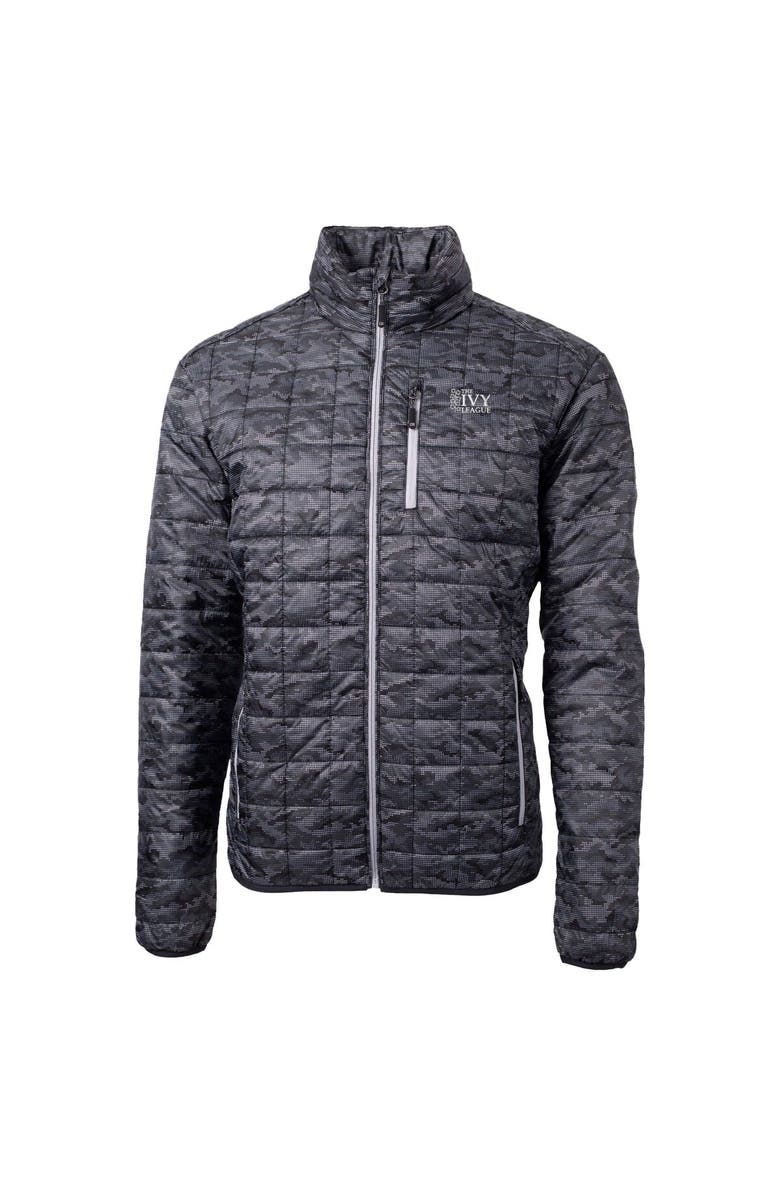 Cutter & Buck Men's Cutter & Buck Black Ivy League Rainier PrimaLoft Eco Insulated Printed Full-Zip Puffer Vest, Alternate, color,