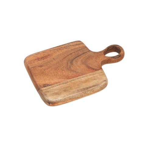 Round Acacia Wood Cutting Board with Handle