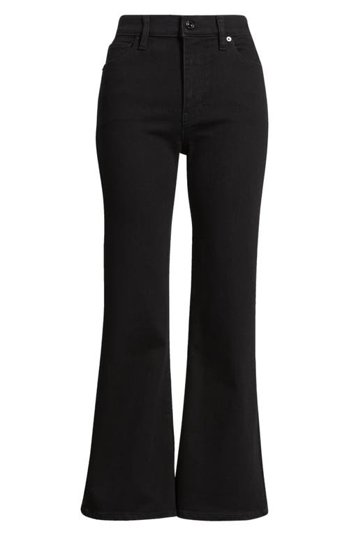 Frame Pixie Icon High Waist Flare Jeans In Black