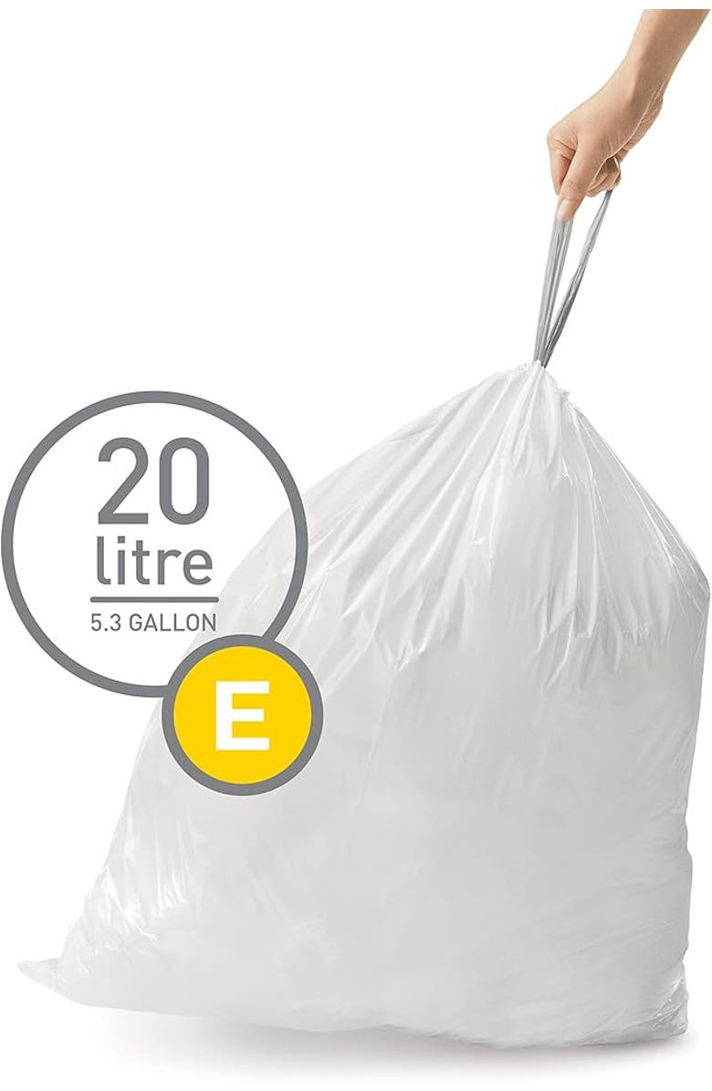 simplehuman Code E Custom Fit Liners with Quick Dispense Packs, Alternate, color, 100 Liners