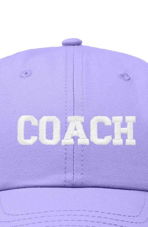 Dalix Coach Embroidered Sports Dad Cap In Lavender