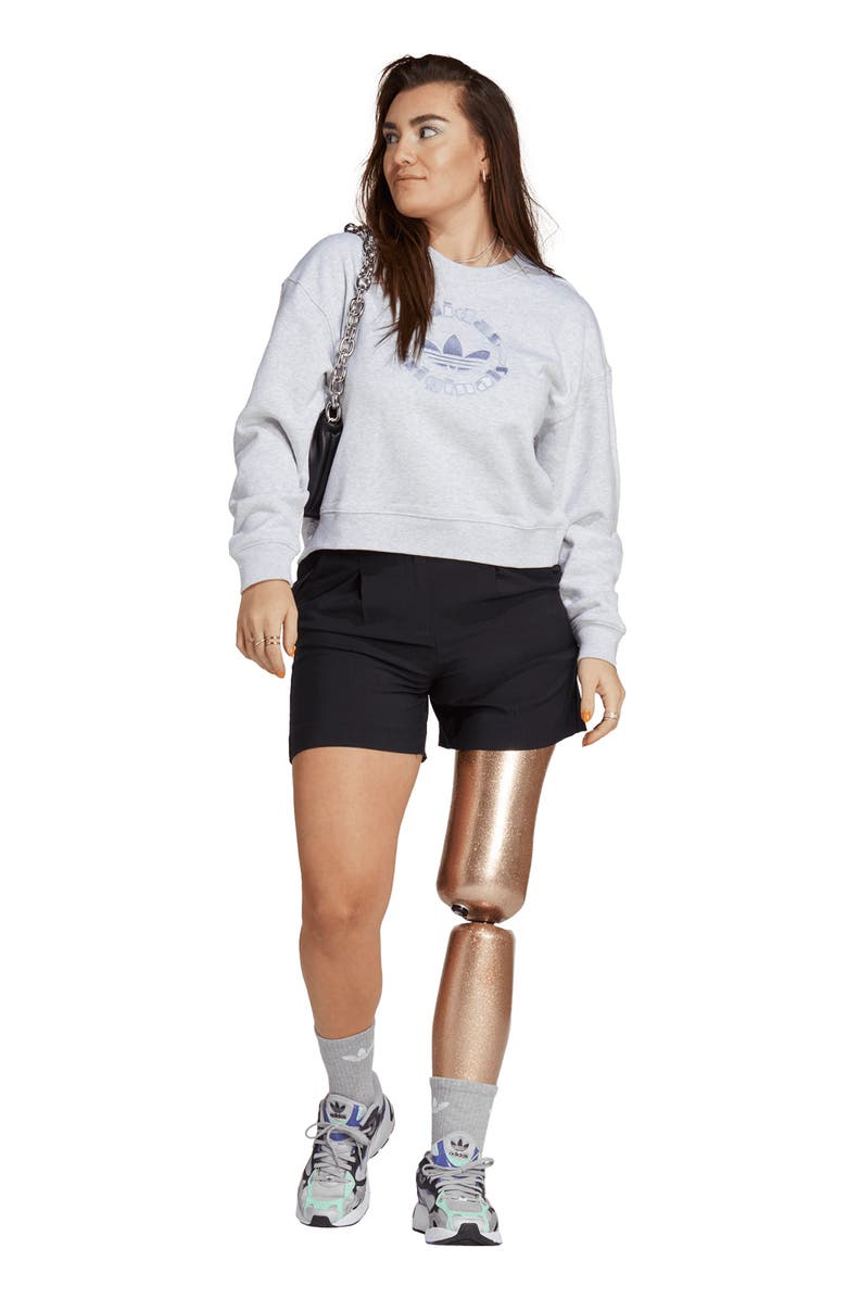 adidas Trefoil Cotton French Terry Sweatshirt, Alternate, color, 