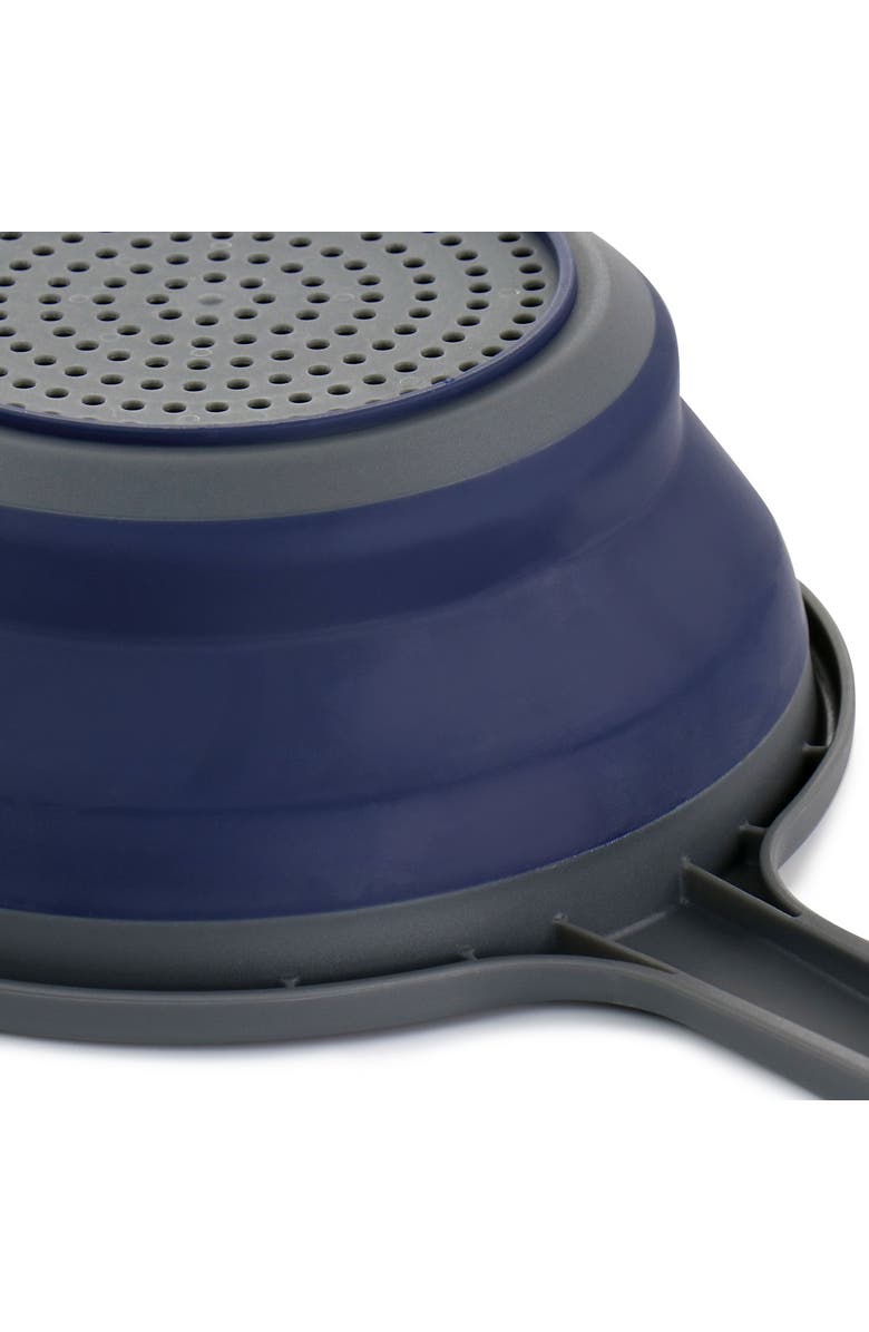 OSTER Bluemarine Collapsible Polypropylene Colander with Handle, Alternate, color, Blue
