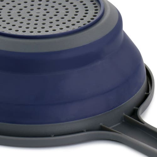 Oster Bluemarine Collapsible Polypropylene Colander With Handle In Blue