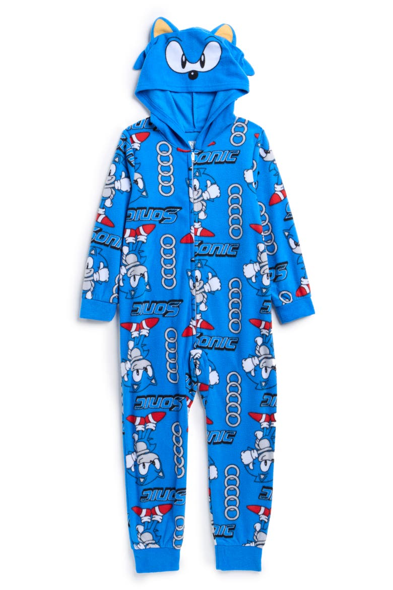 Kids' Sonic Mania One-Piece Pajamas, Main, color, BLUE