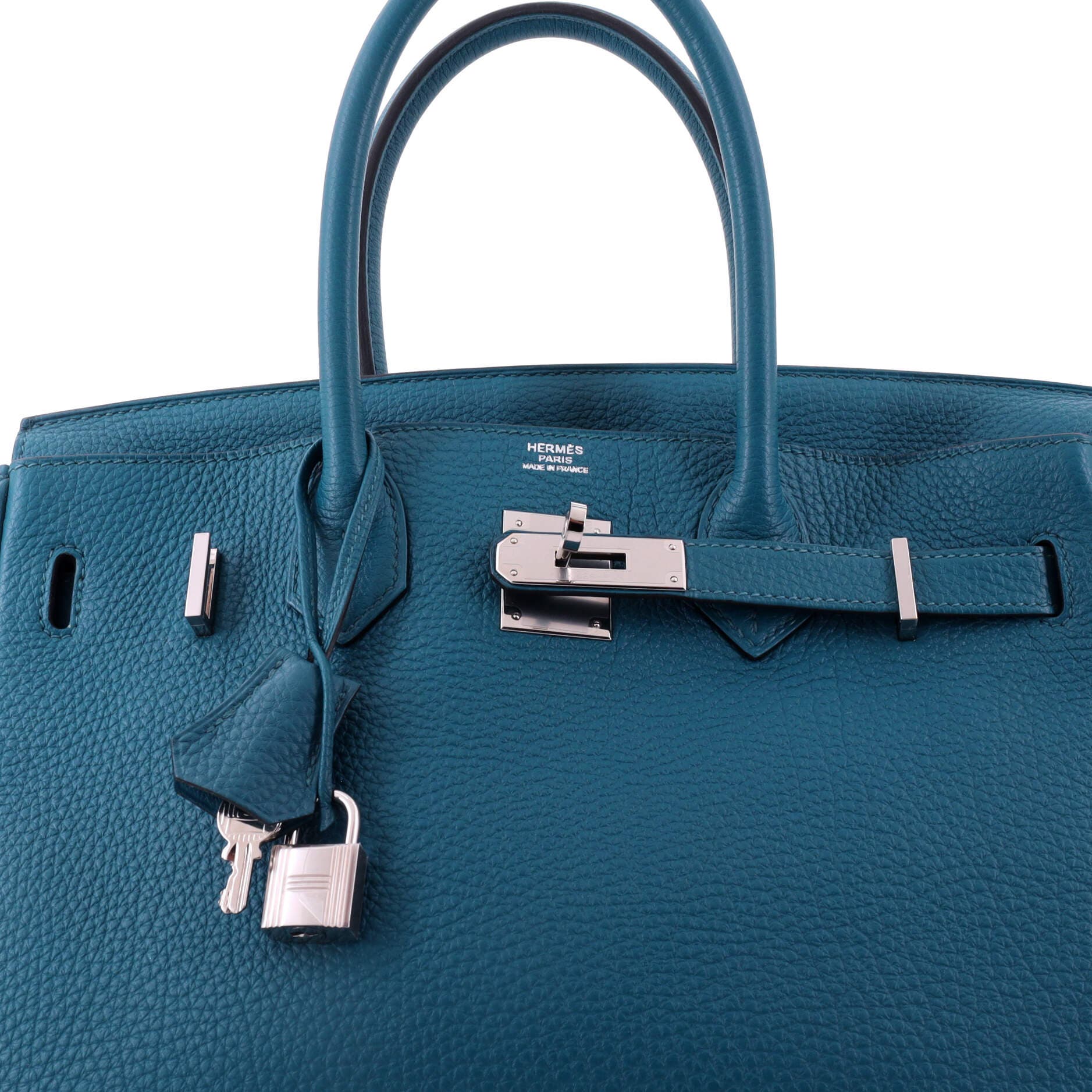 Birkin Handbag Blue Togo with Palladium Hardware 30, Alternate, color, Blue