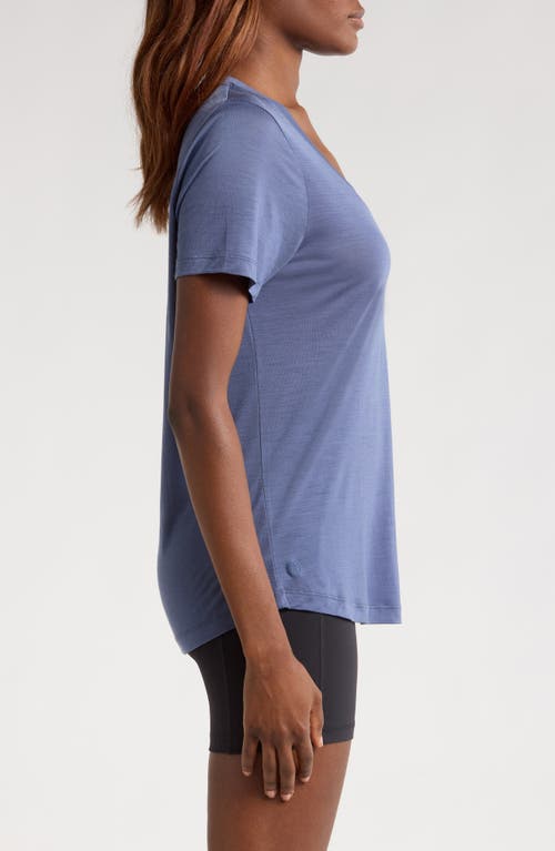 Smartwool Ultralite V-neck Short Sleeve T-shirt In Nightfall Blue