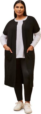 Live Unlimited Ribbed Neck Longline Cardigan