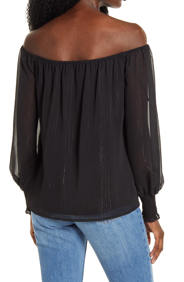 WAYF x BFF Sarah Metallic Off the Shoulder Top, Alternate, color,