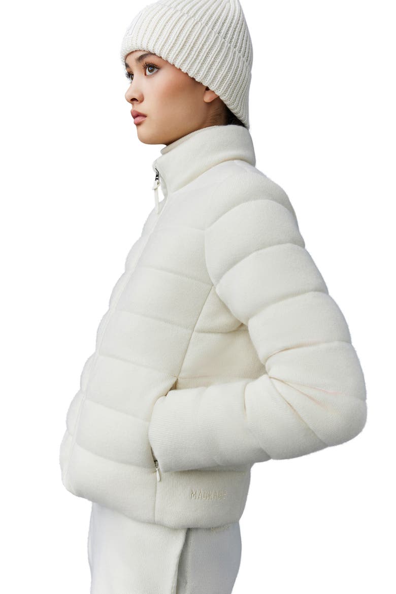 Melia Wool & Cashmere Blend Down Puffer Coat, Alternate, color, CREAM