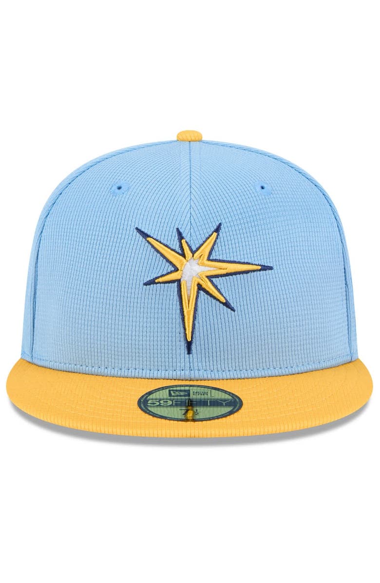 New Era Men's New Era  Light Blue/Gold Tampa Bay Rays 2025 Spring Training 59FIFTY Fitted Hat, Alternate, color, 