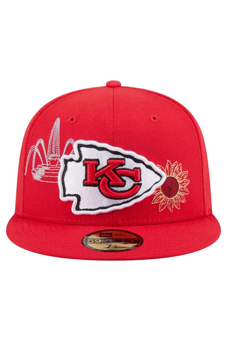 Men's New Era Red Kansas City Chiefs State Stitch 59FIFTY Fitted Hat, Alternate, color, Red