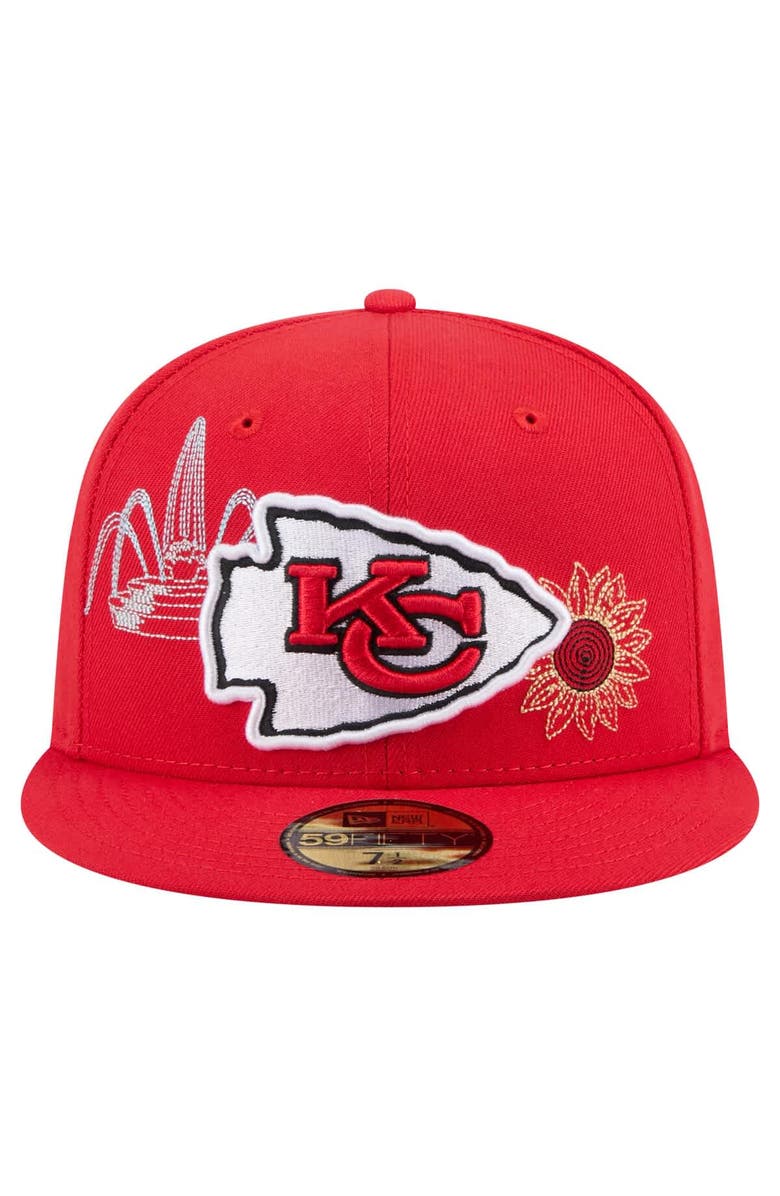 New Era Men's New Era Red Kansas City Chiefs State Stitch 59FIFTY Fitted Hat, Alternate, color, Red
