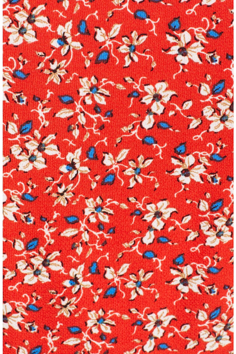 Ditsy Floral A-Line Minidress, Alternate, color, CORAL/ IVORY