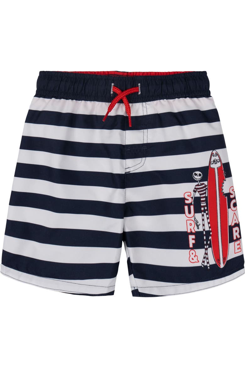Nightmare Before Christmas Jack Skellington 2-Piece Rash Guard and Swim Trunks Set, Alternate, color, Jack Skellington Red