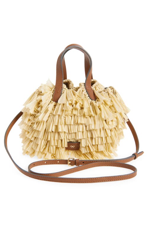 ANYA HINDMARCH ANYA HINDMARCH SMALL EYES RAFFIA DRAWSTRING BUCKET BAG 