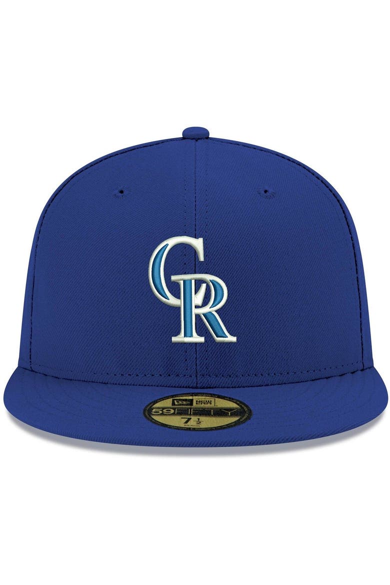 Men's New Era Royal Colorado Rockies White Logo 59FIFTY Fitted Hat, Alternate, color, Royal