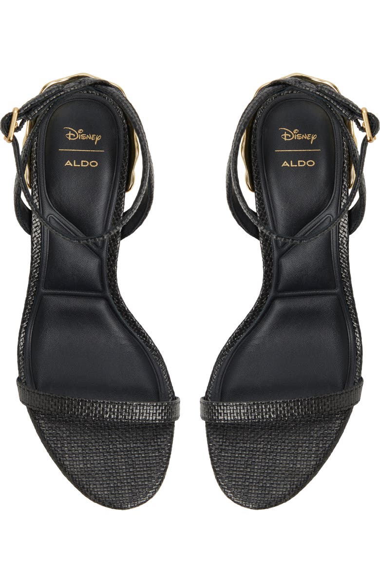 ALDO x Disney Ursula Ankle Strap Sandal, Alternate, color, Black