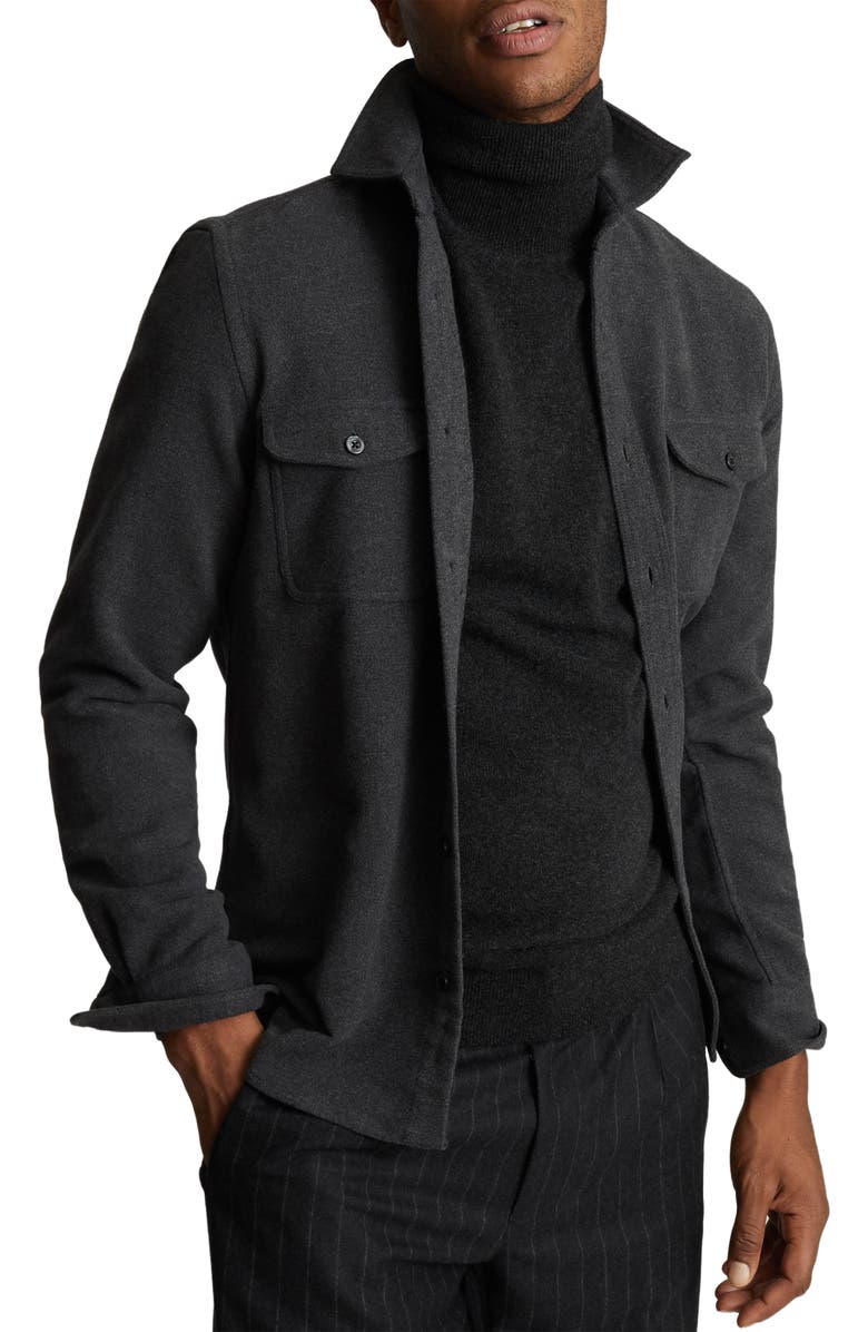 Reiss Miami Flannel Button-Up Shirt Jacket, Main, color, 