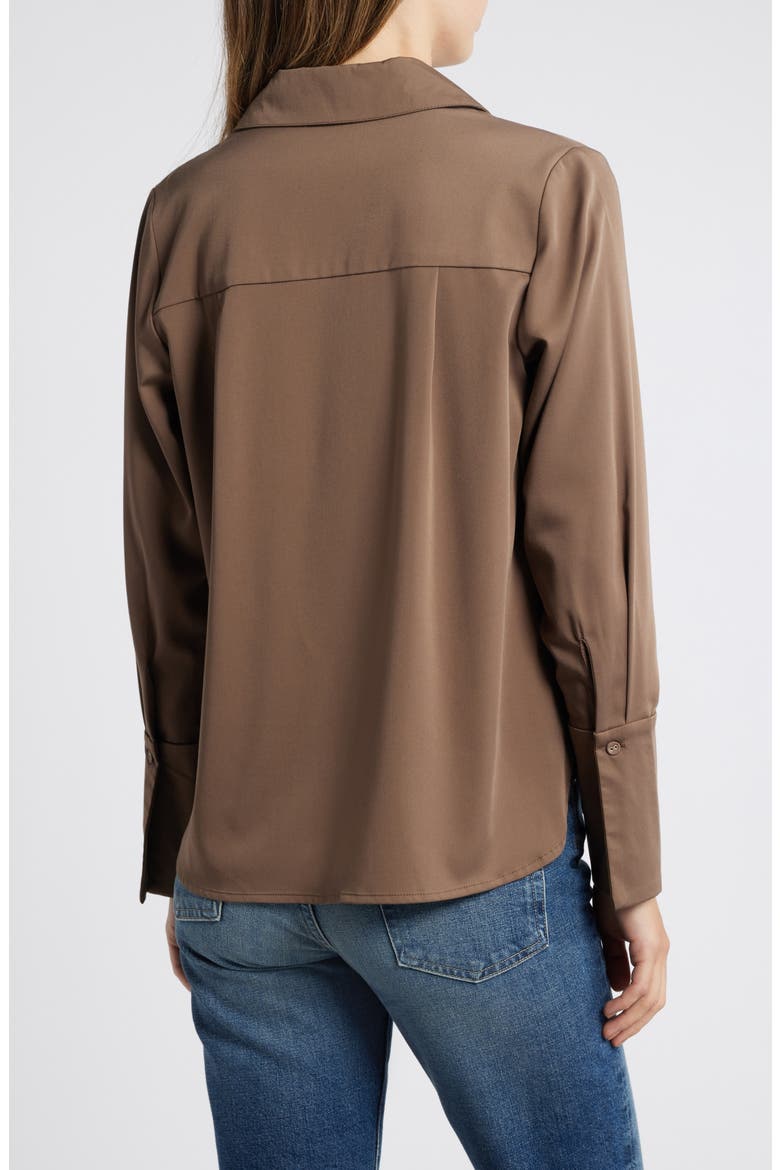 Flare Cuff Button-Up Shirt, Alternate, color, GINGER SNAP