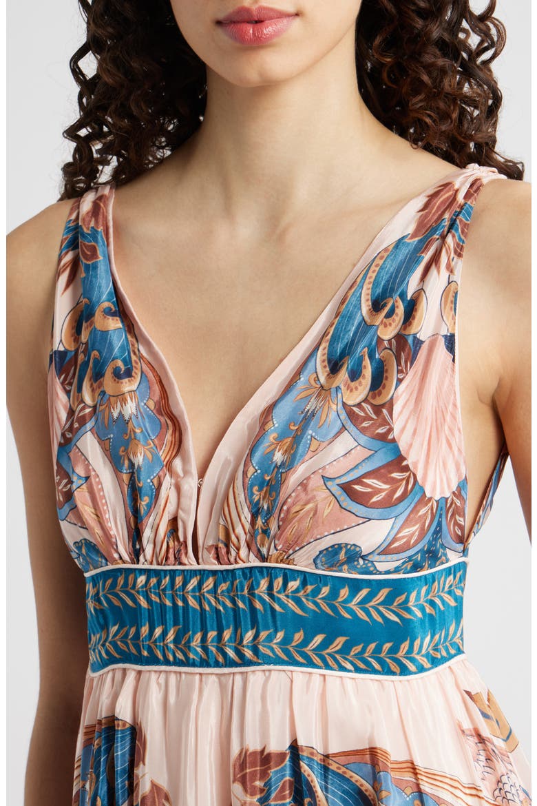 Garden Scarf Print Midi Dress, Alternate, color, GARDEN SCARF SOFT PINK