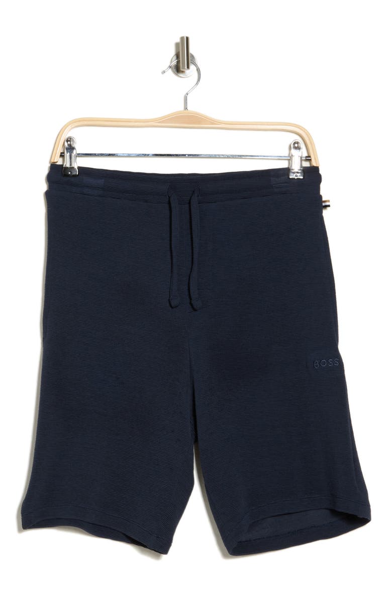 Ribbed Knit Pajama Shorts, Alternate, color, DK BU