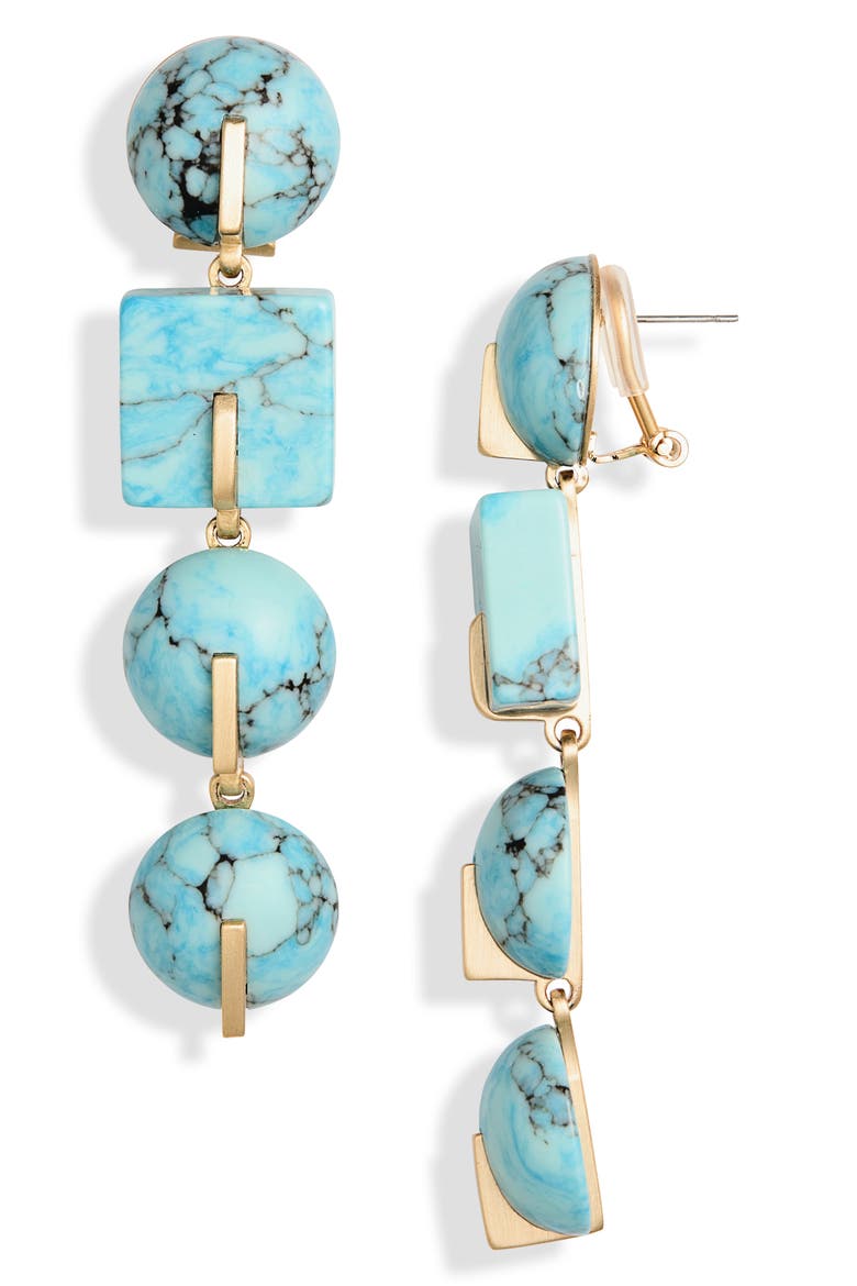 Laguna Drop Earrings, Main, color, IBIZA TURQUOISE