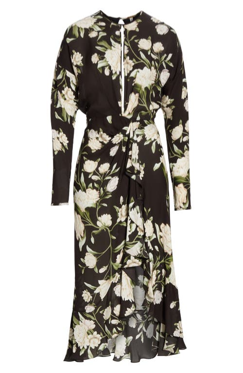 JOHANNA ORTIZ JOHANNA ORTIZ MELODIAS SALVAJES FRONT SLIT FLORAL PRINT SILK DRESS