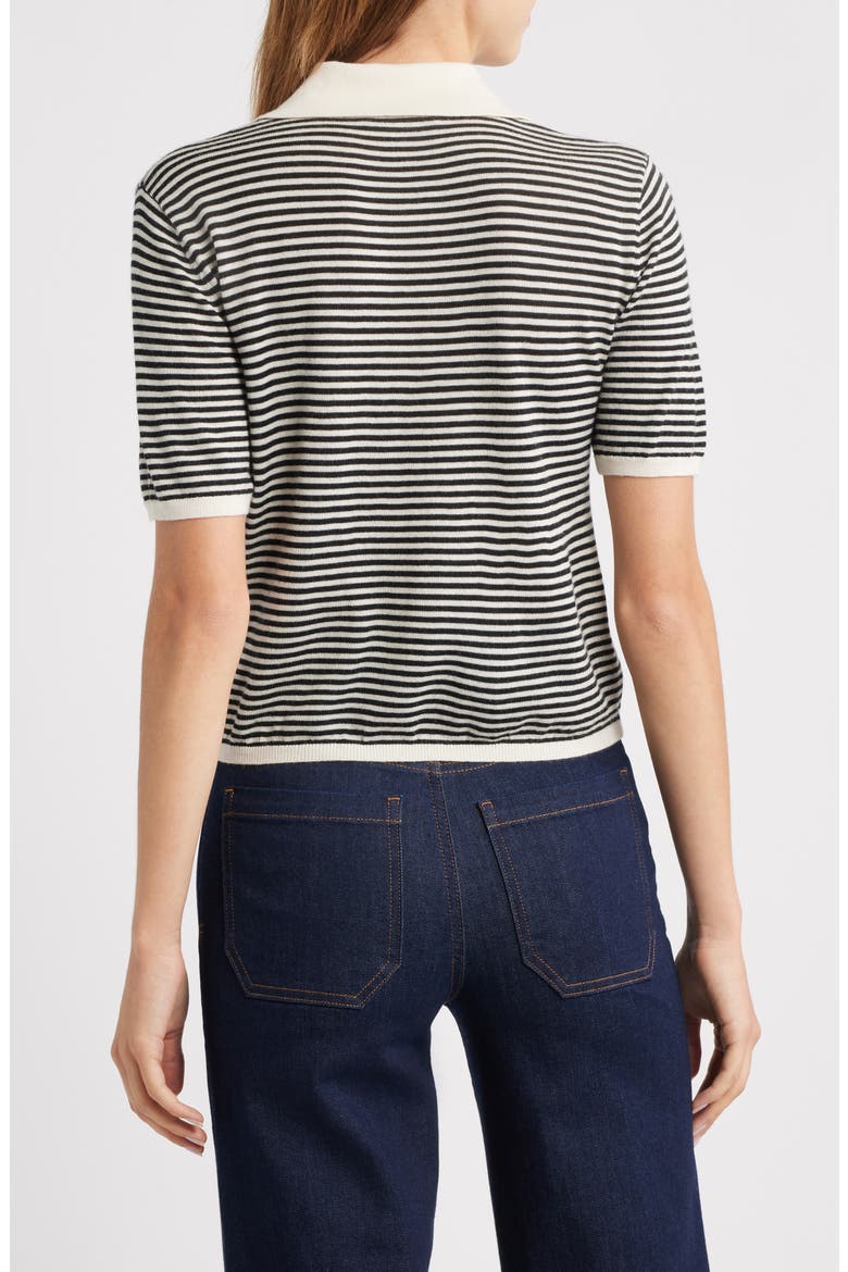 The Smart Stripe Polo Top, Alternate, color, CREAM MULTI