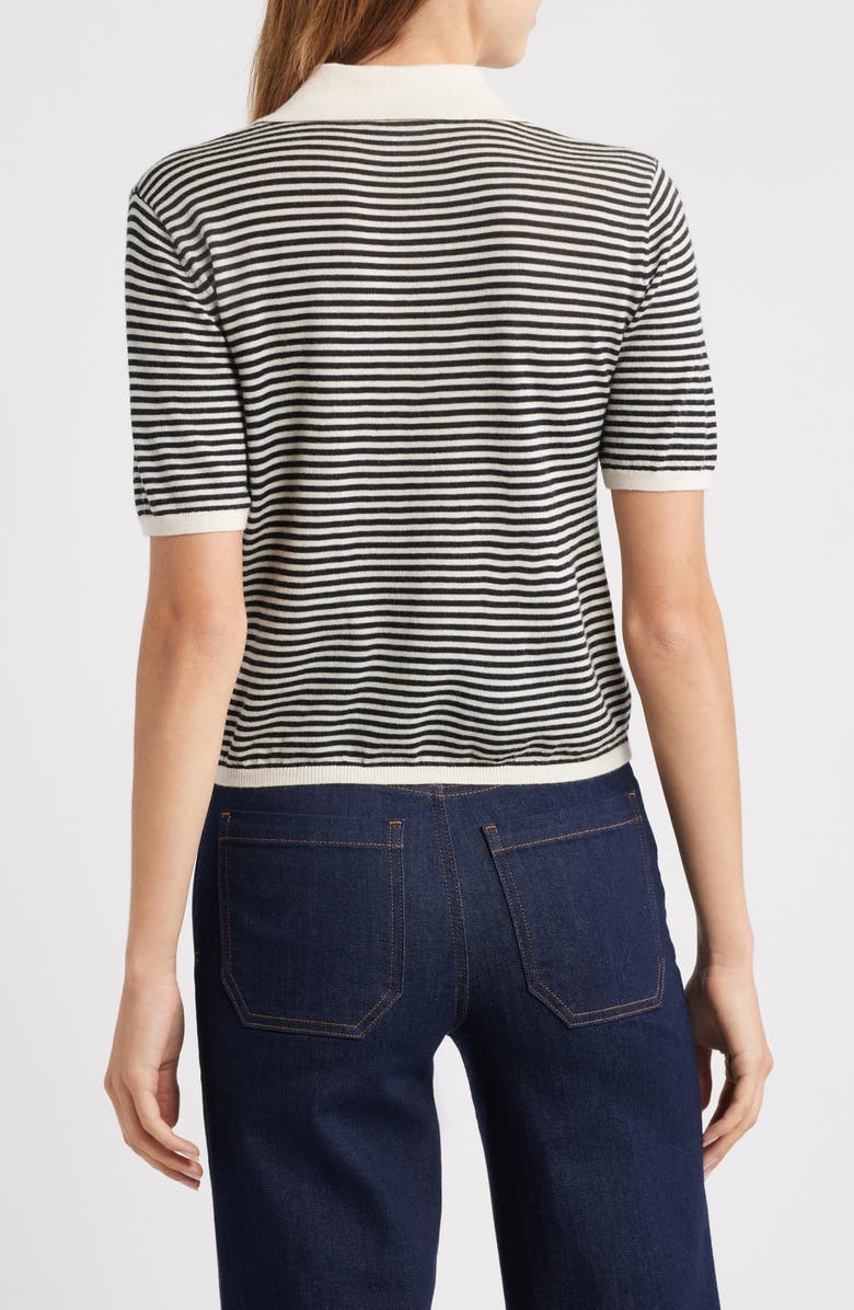 FRAME The Smart Stripe Polo Top, Alternate, color, Cream Multi