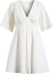 WAYF Zelma Short Sleeve Babydoll Minidress