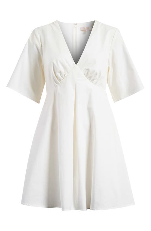 Wayf Zelma Short Sleeve Babydoll Minidress In White