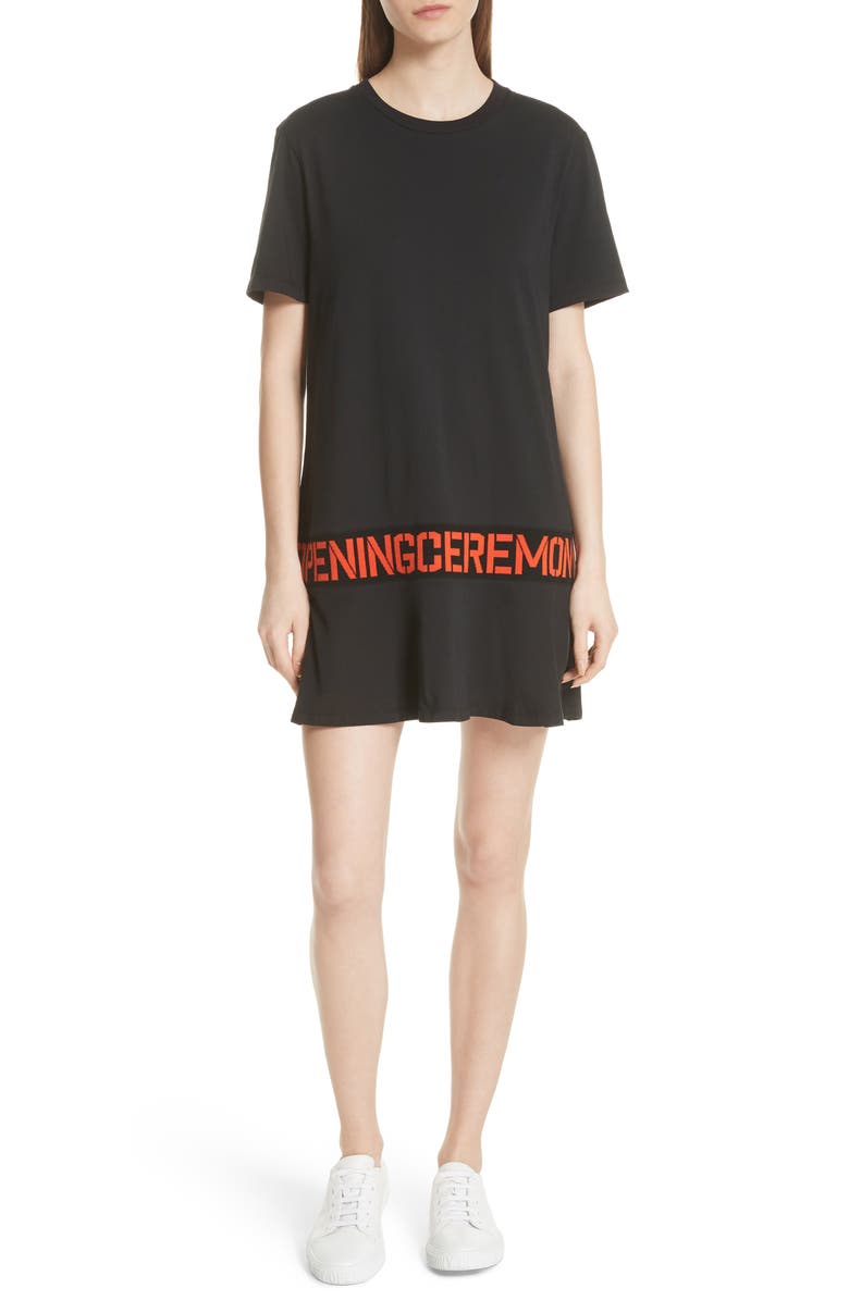 Opening Ceremony Stencil Logo T-Shirt Dress, Main, color, 