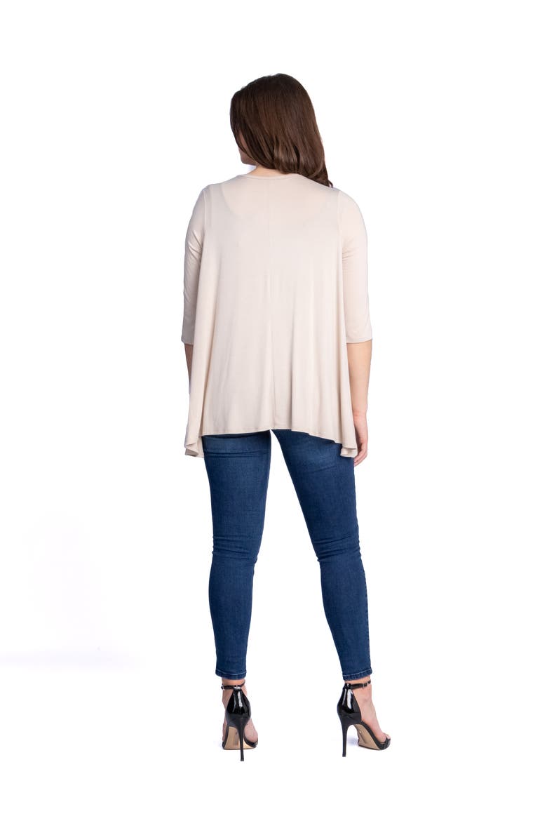 Petites Elbow Length Sleeve Open Cardigan, Alternate, color, Nude