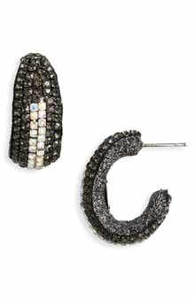 Deepa Gurnani Biles Crystal Hoop Earrings