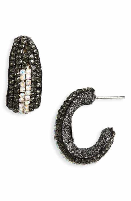 Deepa Gurnani Biles Crystal Hoop Earrings