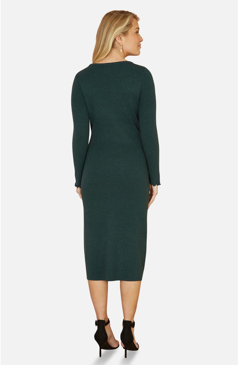Yumi Luminous Sparkle Knit Midi Sweater Dress, Alternate, color, Green