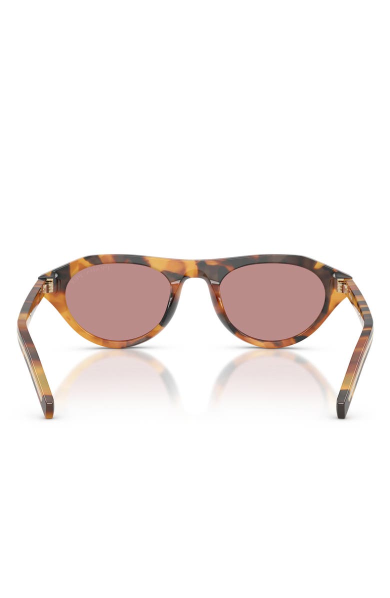 Prada 52mm Polarized Irregular Sunglasses, Alternate, color, Cinnamon Tortoise/ Pink Polar
